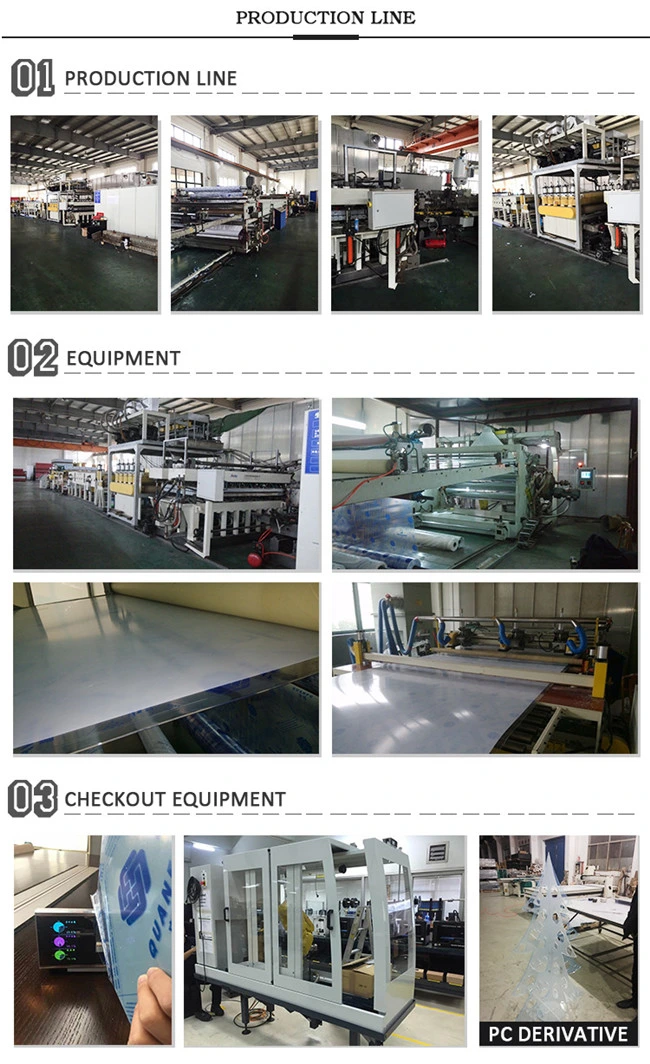 High Light Transmission Polycarbonate Sheet Impact Resistance Polycarbonate Solid Sheet