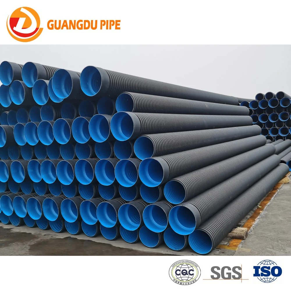 Large Plastic Dwc HDPE Double Wall Corrugated Drain Pipe DN600 DN800 Sn4 Sn8