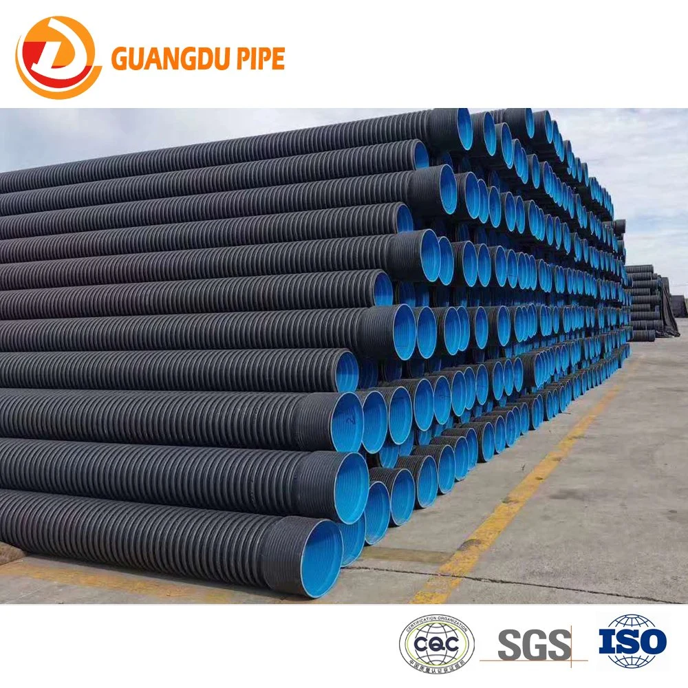 HDPE Double Wall Corrugated Pipe Drain Pipe Dwc Drain Pipe Sn4 Sn8 DN300