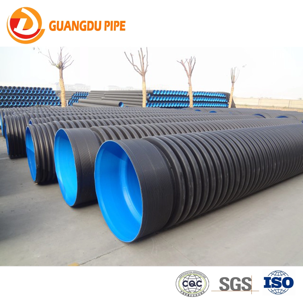 Black Plastic Water Polyethylene Pipe HDPE 600mm Corrugated Pipe Price